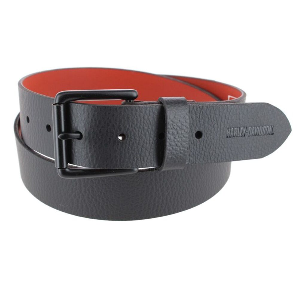 Harley-Davidson Men's Leather Casual Belt with Logo Patch